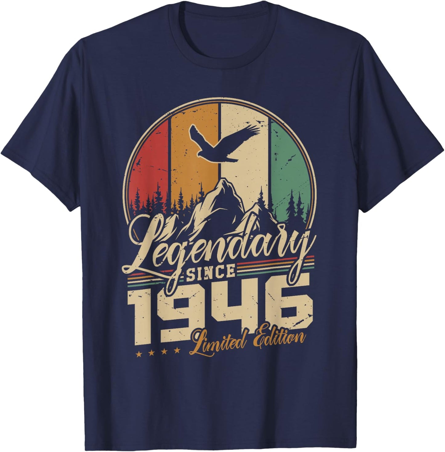 Légendaire Depuis 1946 Anniversaire 80 Ans Hommes Femmes T-Shirt - T-Shirt | Navy