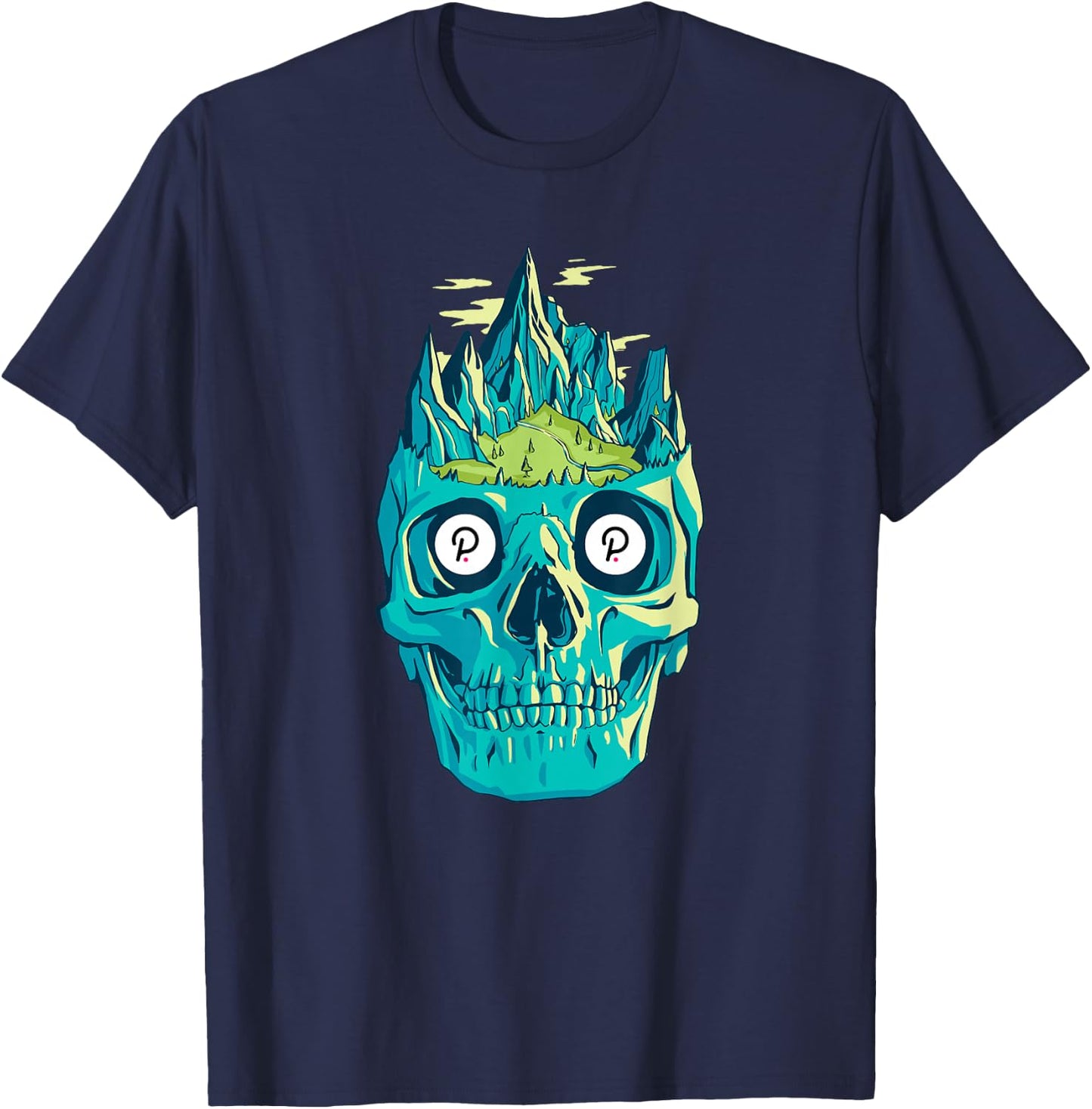 Polkadot Skull Art Crypto Trader Grunge Cool Cryptocurrency T-Shirt - T-Shirt | Navy