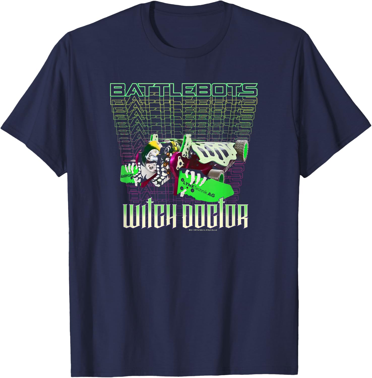 BattleBots Robot Witch Doctor Logo Stack T-Shirt - T-Shirt | Navy