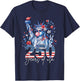 Statue of Liberty Bubble Gum USA 250 Years Floral 4th July T-Shirt - T-Shirt | Navy