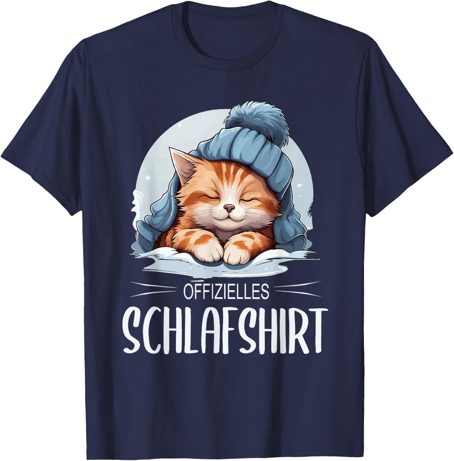Official Sleep Shirt Kitten Pyjamas Cat , black T-Shirt - T-Shirt | Navy