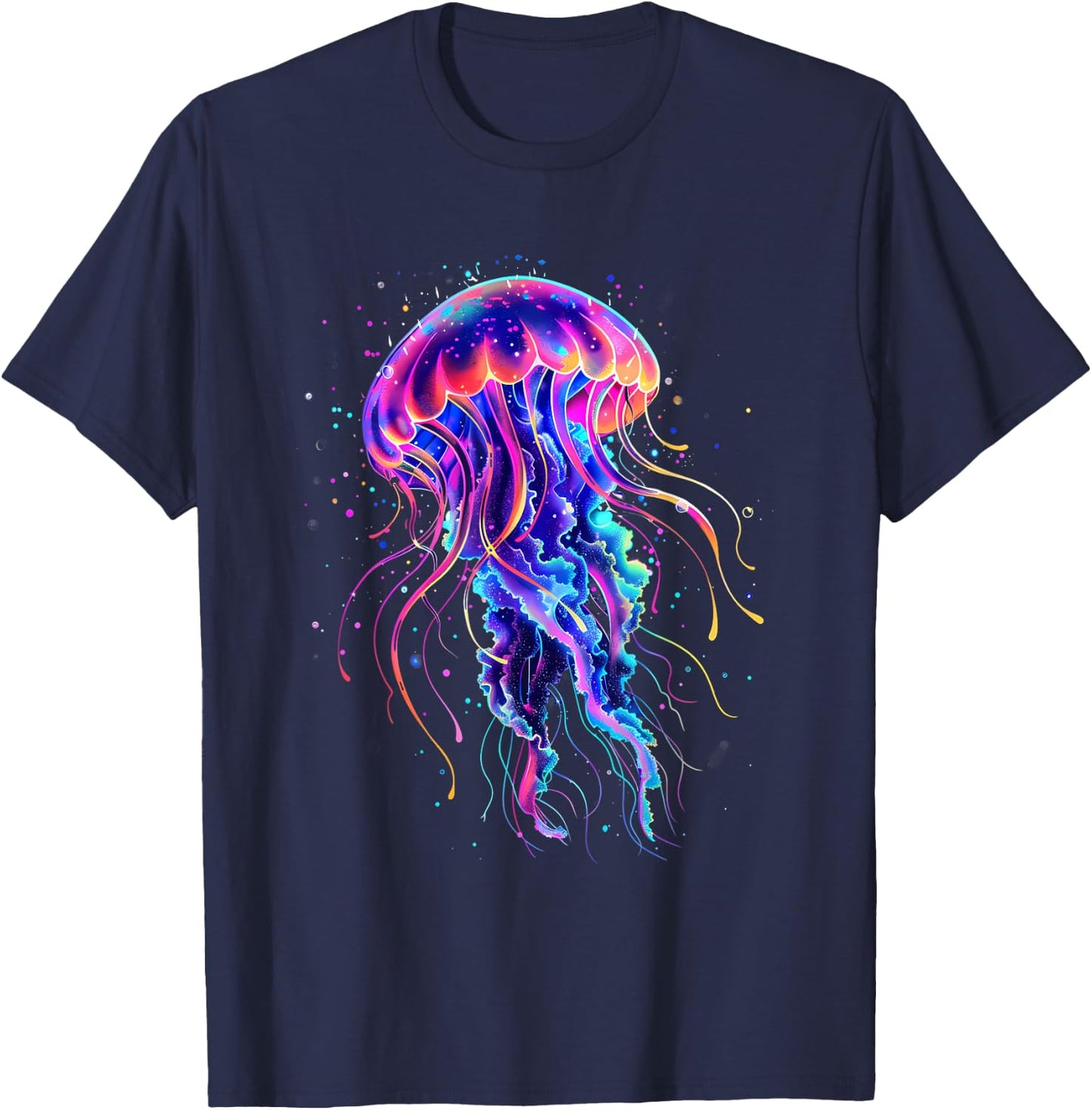 Sea Ocean Jellyfish Marine Mammal Ocean Sea Animal Jellyfish , black T-Shirt - T-Shirt | Navy