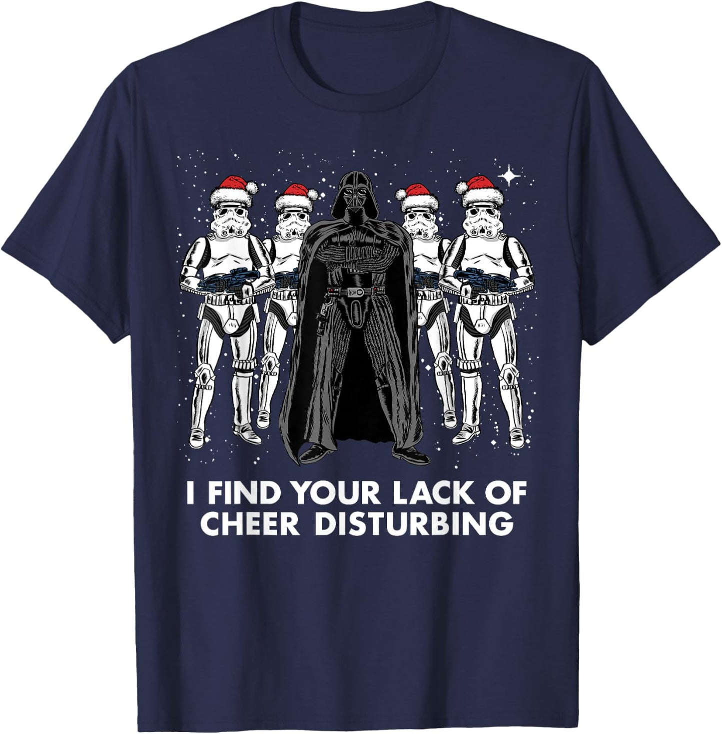 Star Wars Vader Trooper Lack Cheer Christmas Graphic T-Shirt - T-Shirt | Navy