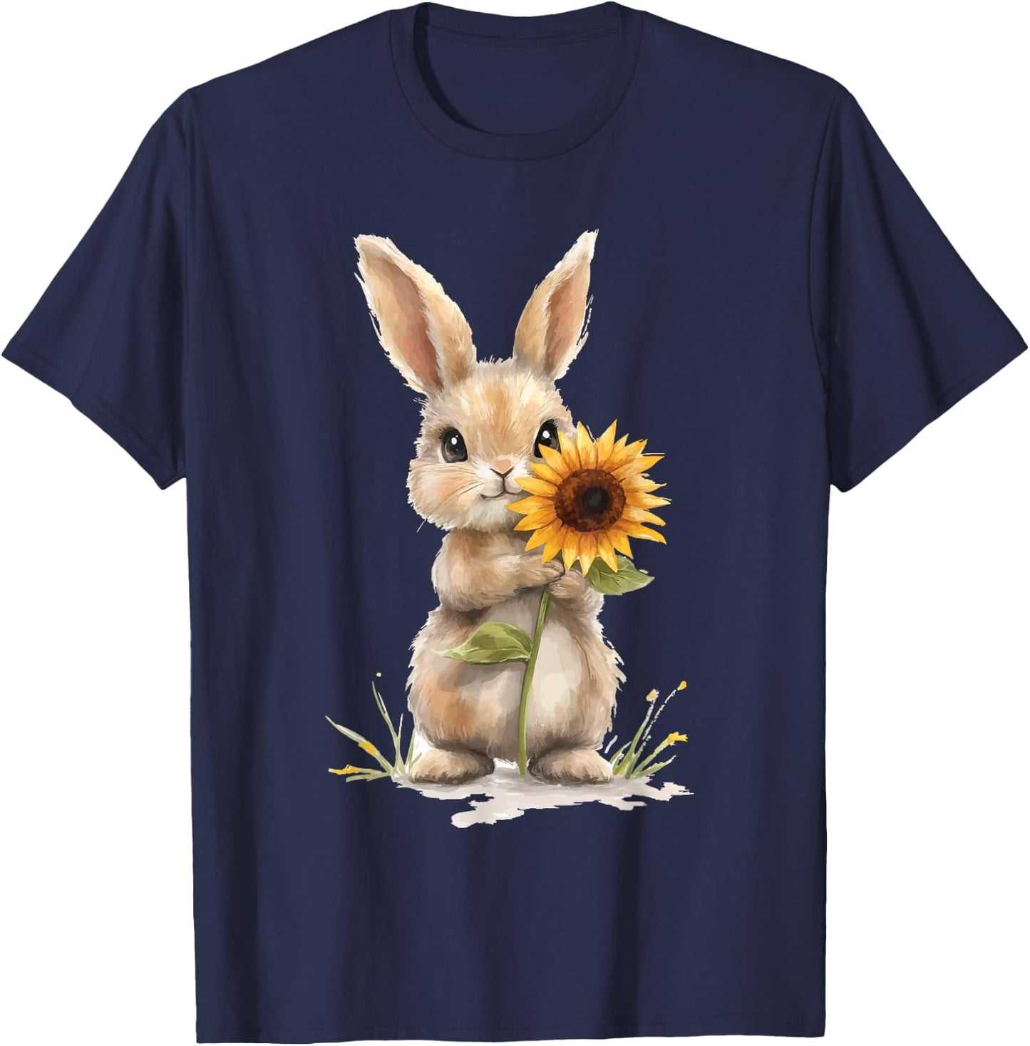 Bunny Sunflower T-Shirt - T-Shirt | Navy