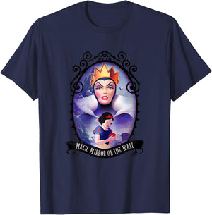Disney Snow White Magic Mirror Graphic , white, Female X-Small T-Shirt - T-Shirt | Navy