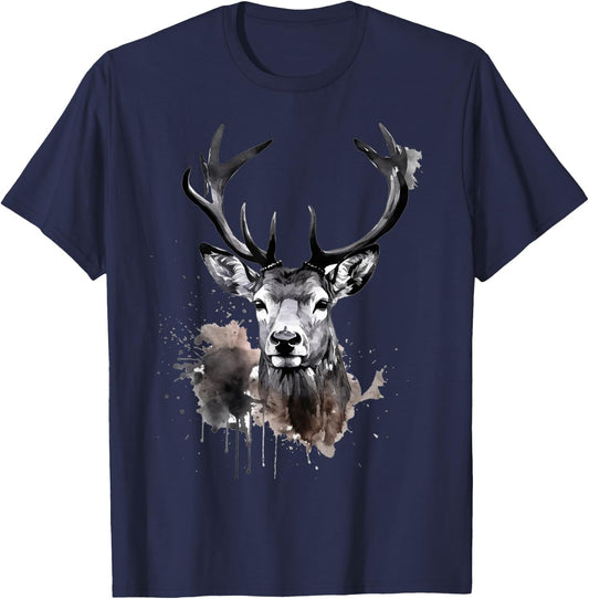 Hirsch for Costume and Lederhosen Men's Boys , black T-Shirt - T-Shirt | Navy
