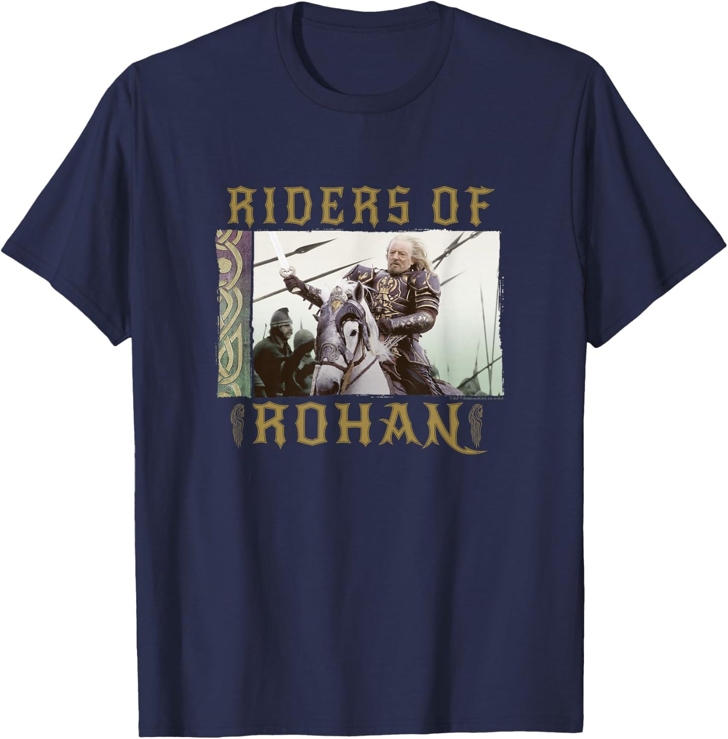The Lord of The Rings Riders of Rohan Théoden Movie Panel T-Shirt - T-Shirt | Navy