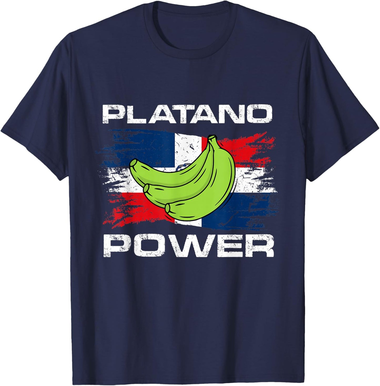 platano power dominican republic flag Design T-Shirt - T-Shirt | Navy