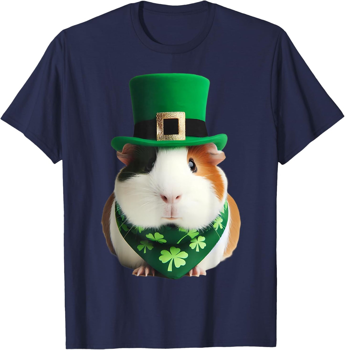 St Patrick's Day Guinea Pig Pet Owner Lover Cute Irish Green T-Shirt - T-Shirt | Navy