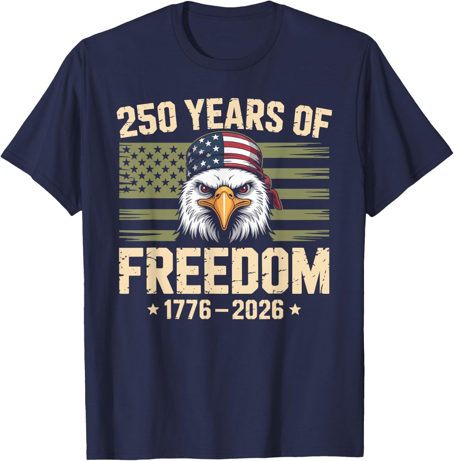 250 Years USA 1776-2026 250th Birthday America 4th July T-Shirt - T-Shirt | Navy