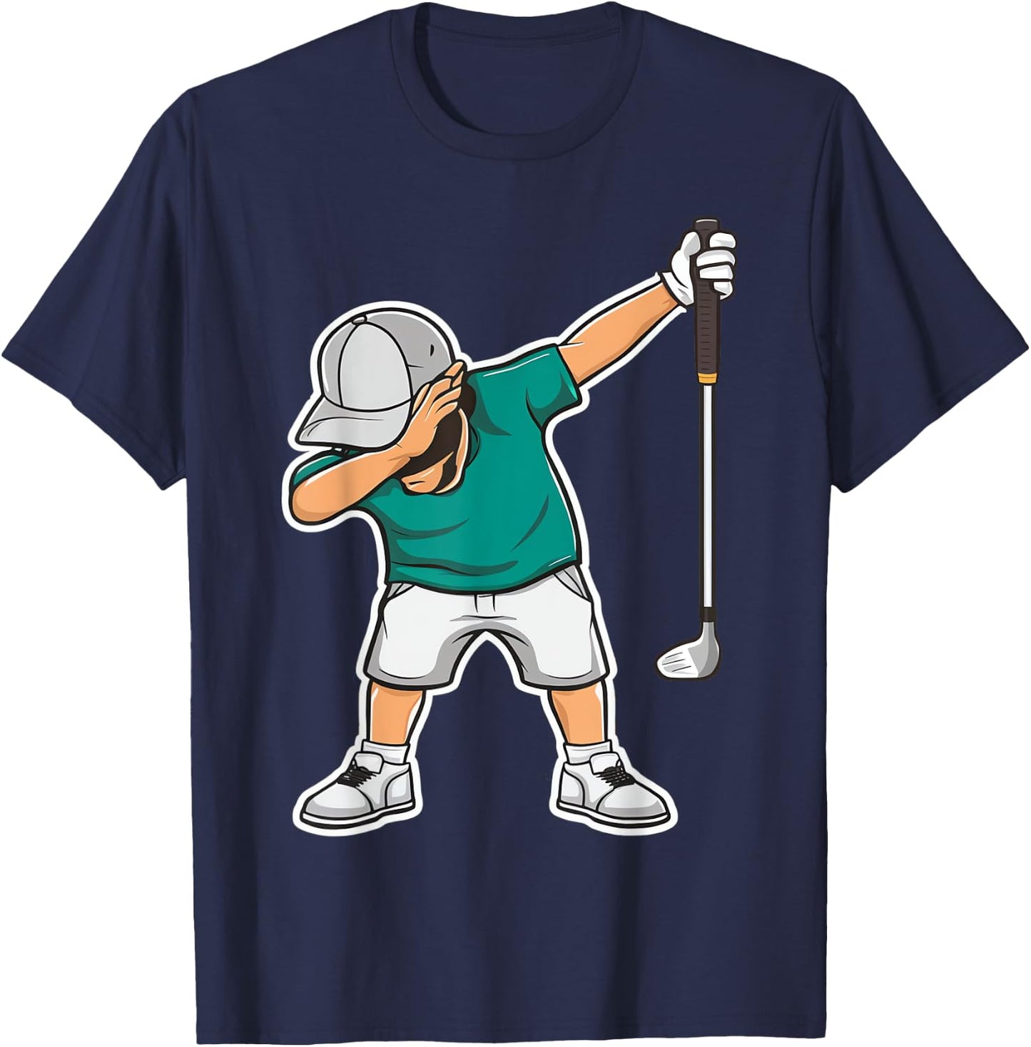Dabbing Golf Player Golfer Golf Funny Kids Boys Dab Dance , Black, S T-Shirt - T-Shirt | Navy