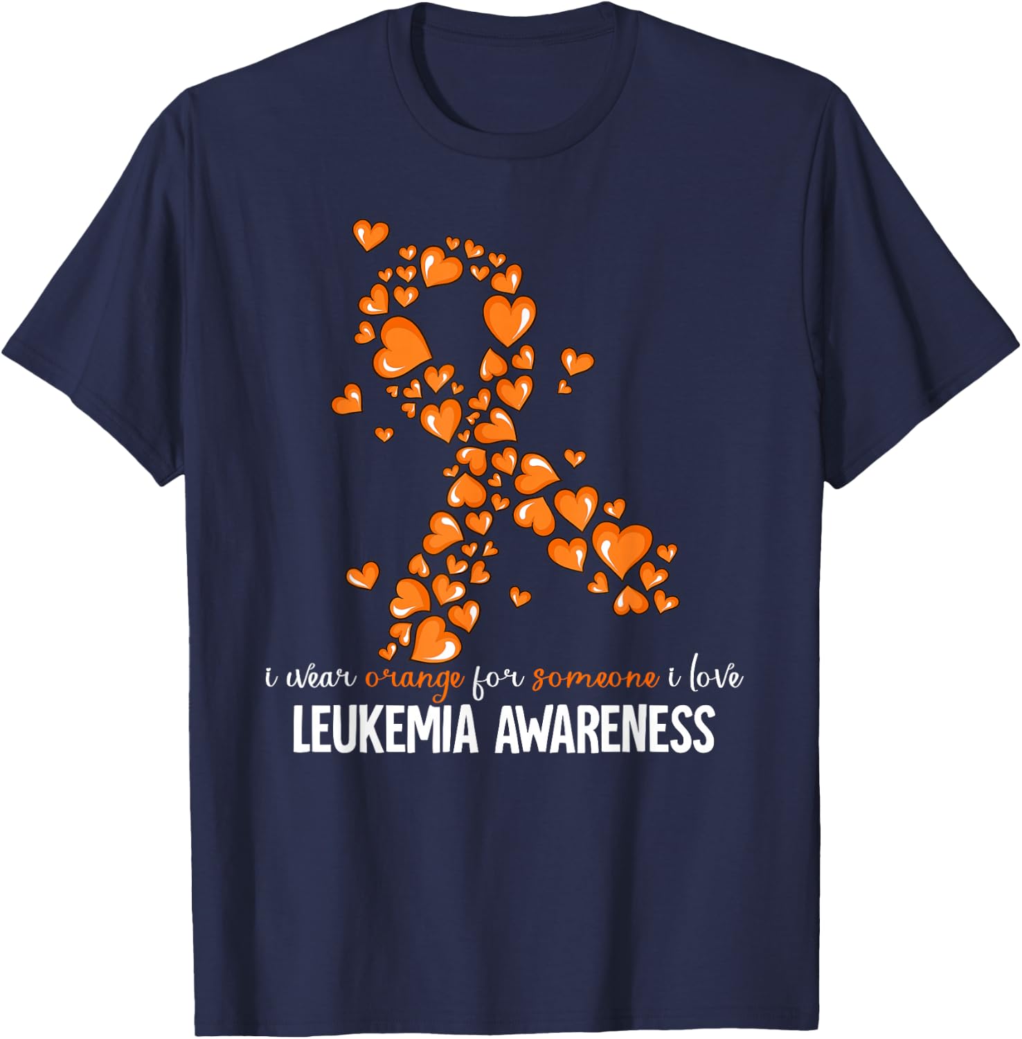 Leukemia Cancer Awareness - Leukemia Cancer Awareness - -Adults - Black - Small - Short Sleeve - - Modern - Polyester 100% T-Shirt - T-Shirt | Navy