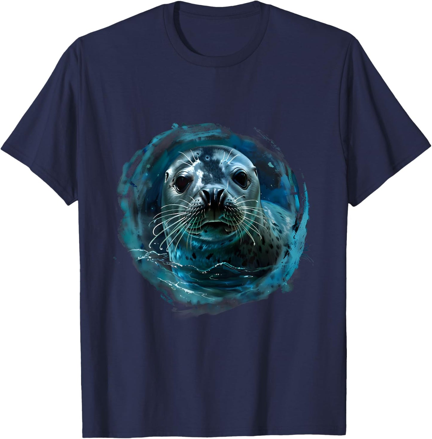 Seal Ocean Sea Seal Motif Sea Ocean Animal Marine Mammal T-Shirt - T-Shirt | Navy