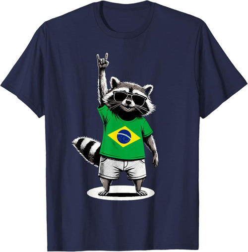 Brasilianische Flagge Waschbär Lustig Brasilien