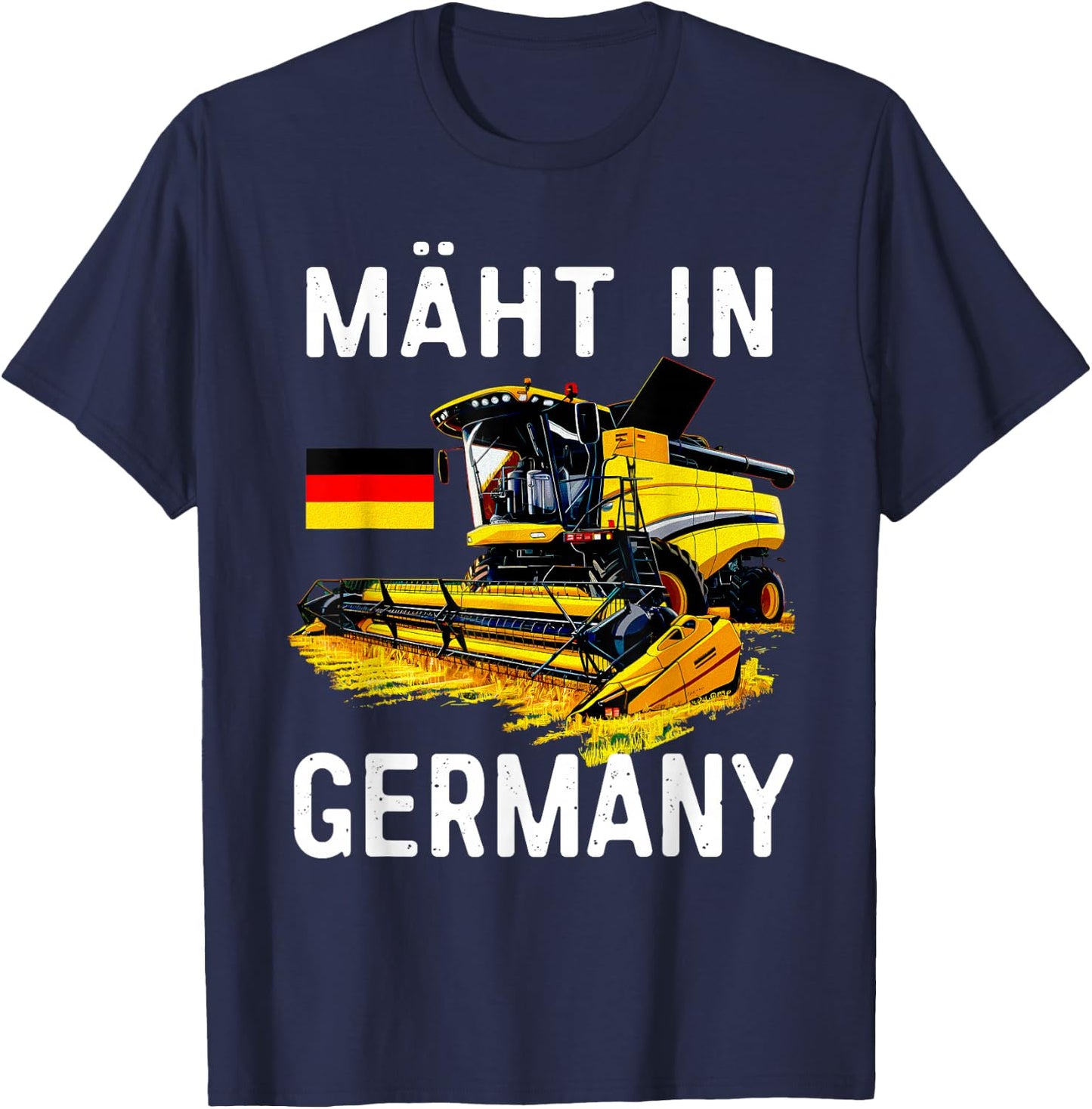 with Combine Harvesting in Germany Agriculture, gray T-Shirt - T-Shirt | Navy