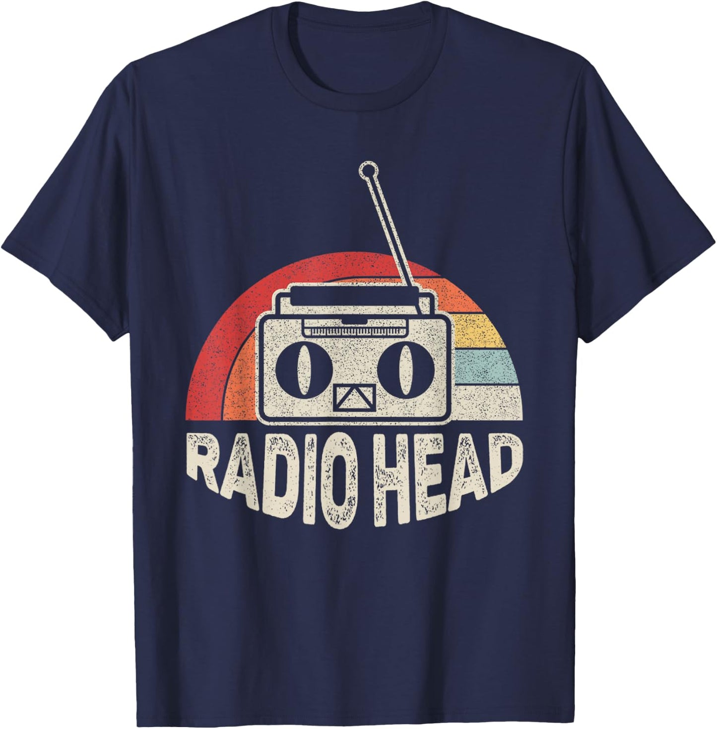 Vintage Retro Radio Head T-Shirt - T-Shirt | Navy