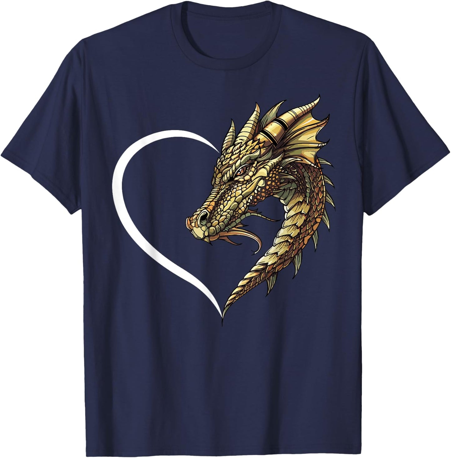 Dragon Shirts Girls Kids Heart Cute Dragon T-Shirt - T-Shirt | Navy
