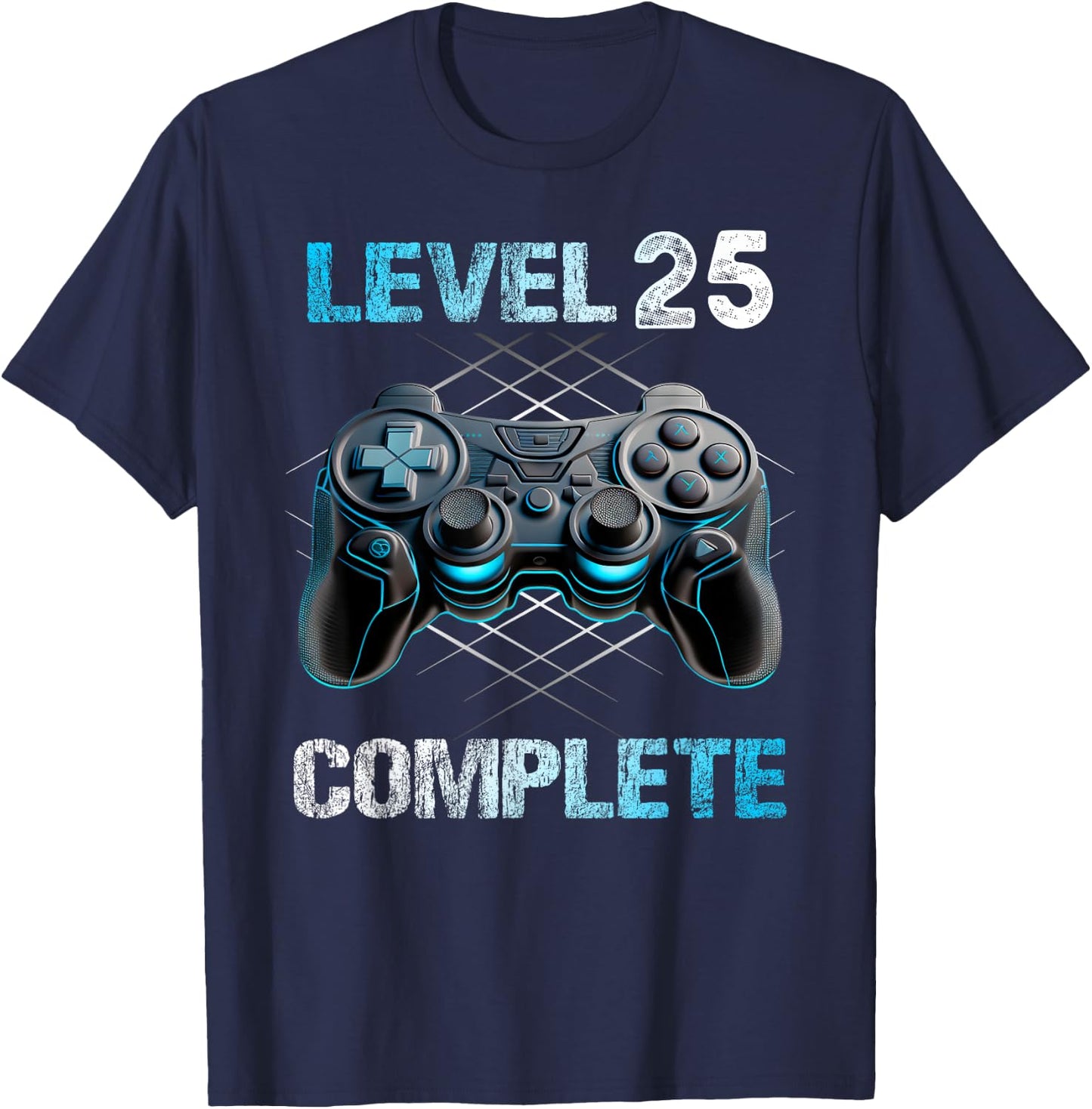 Level 25 Complete Gamer Mann 25. Geburtstag freigeschaltet T-Shirt - T-Shirt | Navy