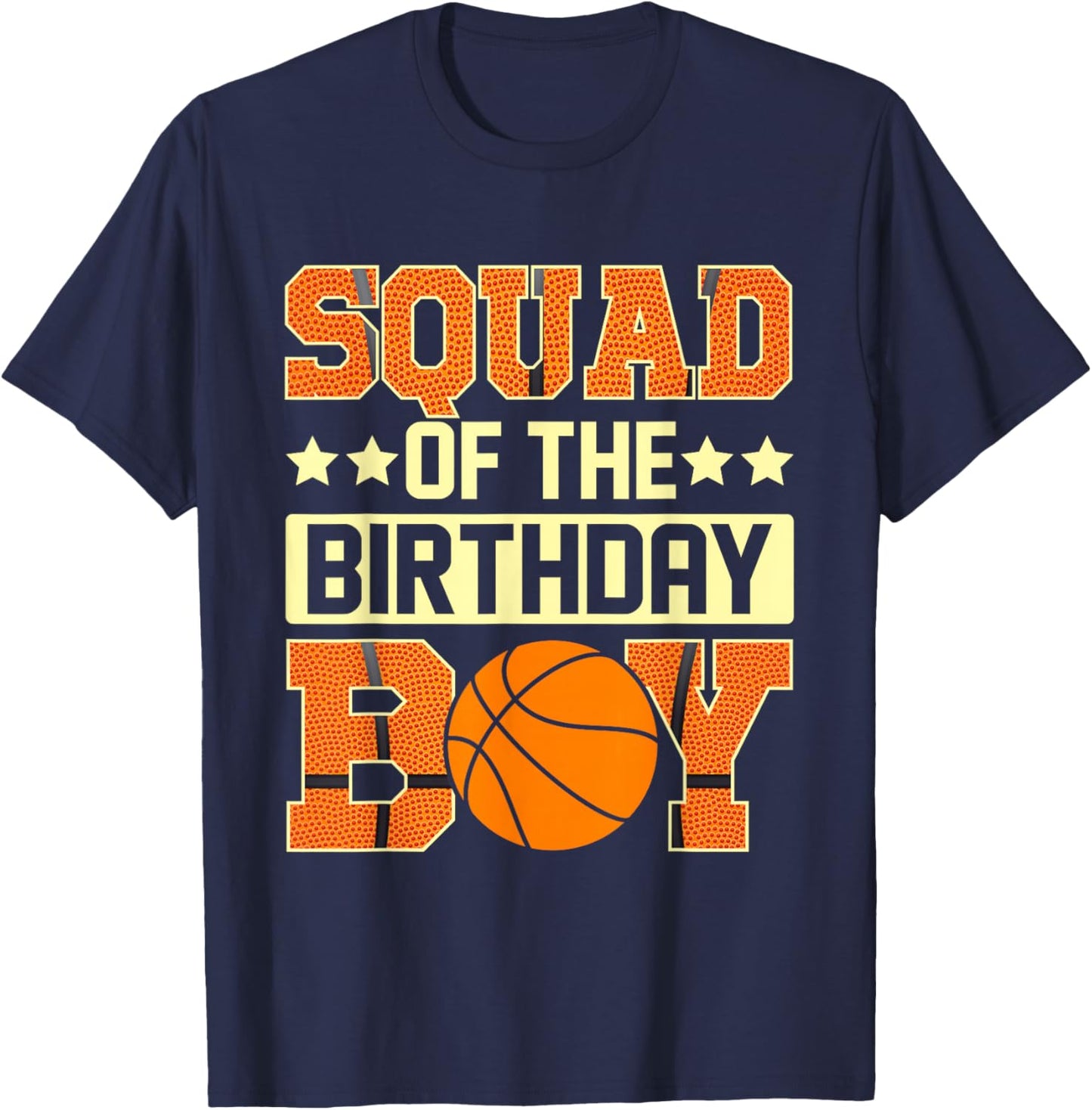 Squad Of The Birthday Boy Basketball Baller Kids T-Shirt - T-Shirt | Navy