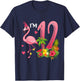 I'm 12 Year Old Flamingo Tropical Theme 12th Birthday Girl T-Shirt - T-Shirt | Navy