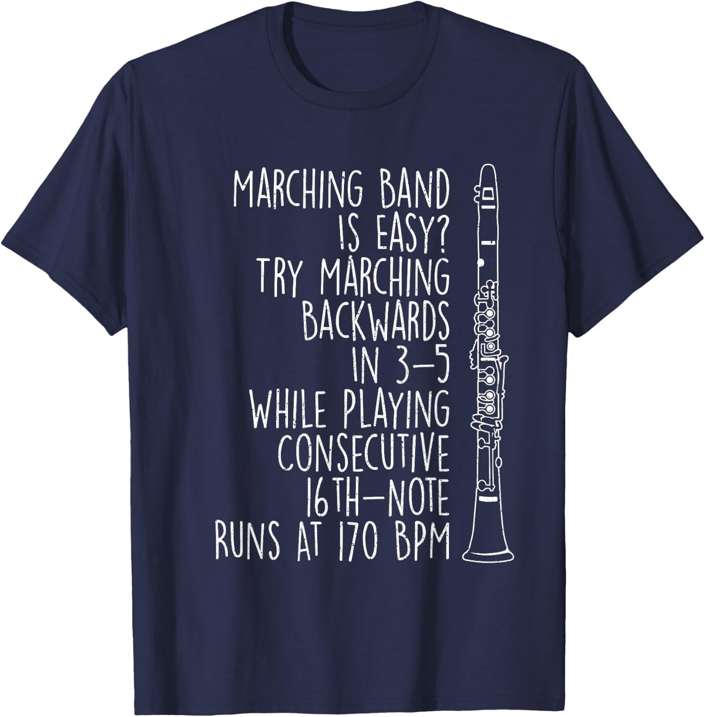 Marching Band Is Easy - Music Clarinet Player Clarinetist T-Shirt - T-Shirt | Navy