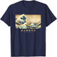 Surfing Lakeland Terrier Kanagawa Wave Japanese Dog Funny T-Shirt - T-Shirt | Navy