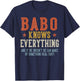 BABO Knows Everything Father's Day Retro Vintage T-Shirt - T-Shirt | Navy