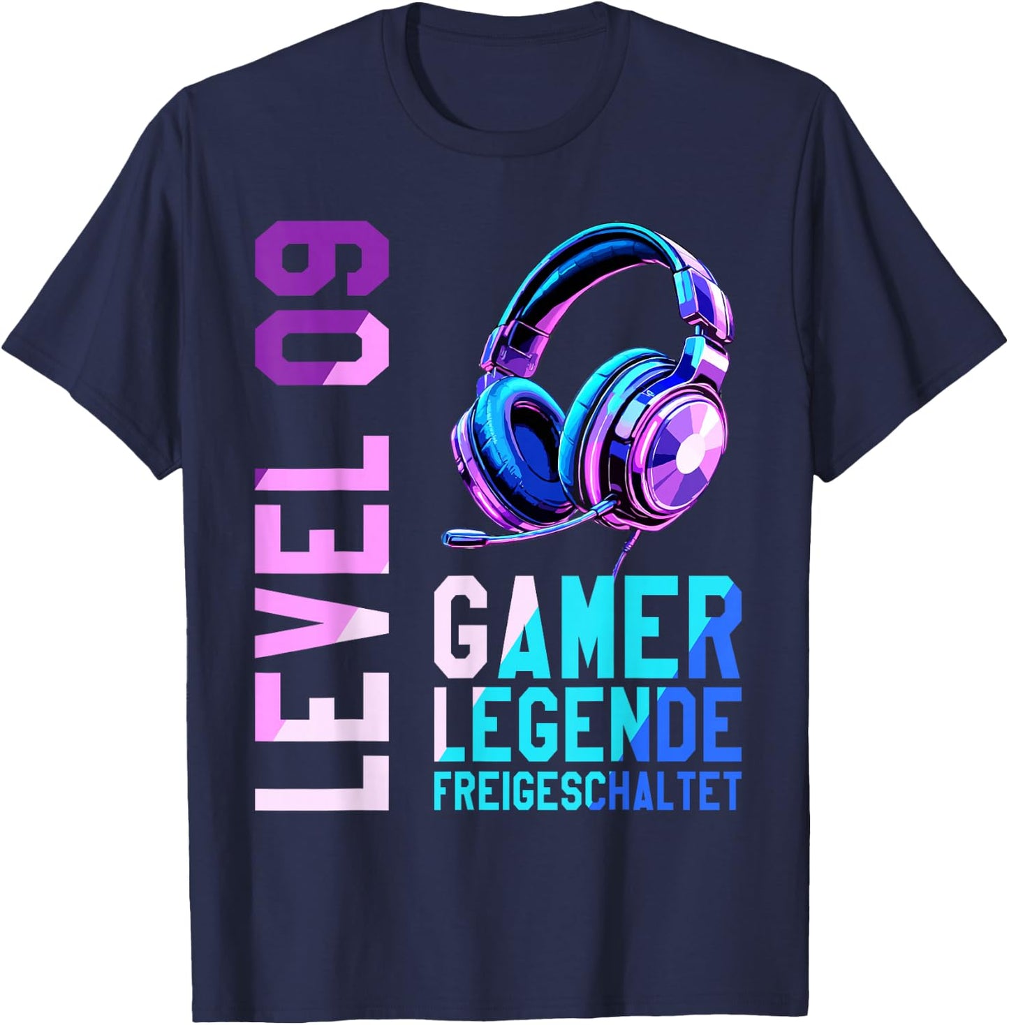 9. Geburtstag Junge Mädchen Gaming Level 9 Jahre T-Shirt - T-Shirt | Navy
