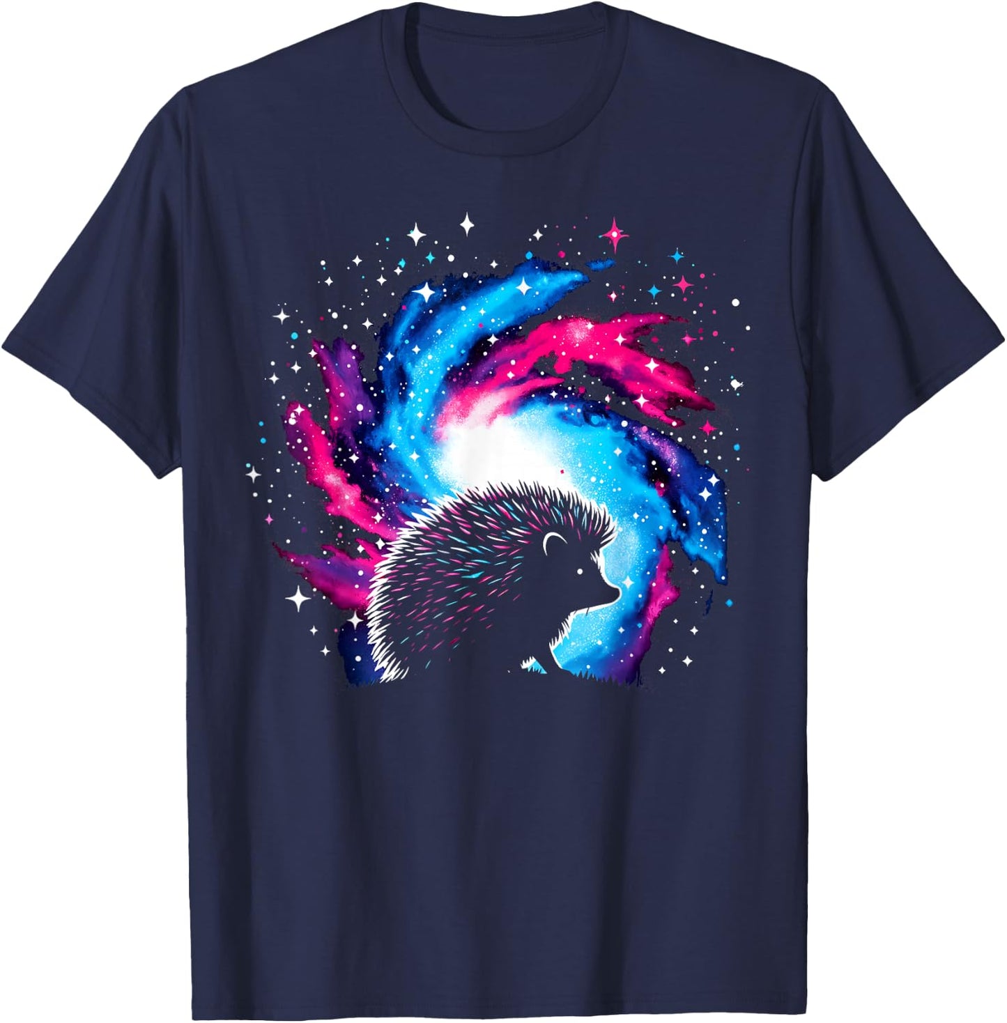 Cool Cosmic Hedgehog Galaxy Graphic Space Art T-Shirt - T-Shirt | Navy