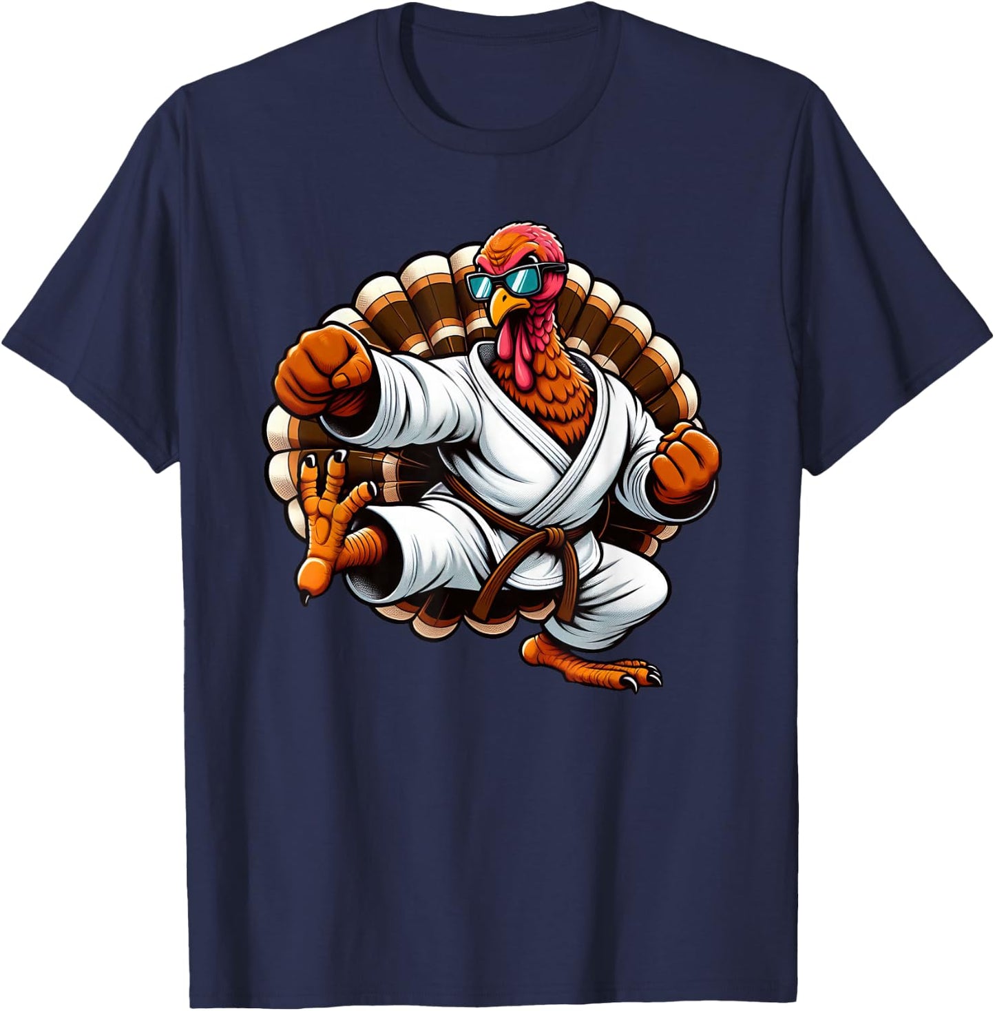 Funny Turkey Thanksgiving Karate Judo Martial Arts Kids T-Shirt - T-Shirt | Navy