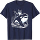 Cat Riding Orca Whale Funny T-Shirt - T-Shirt | Navy