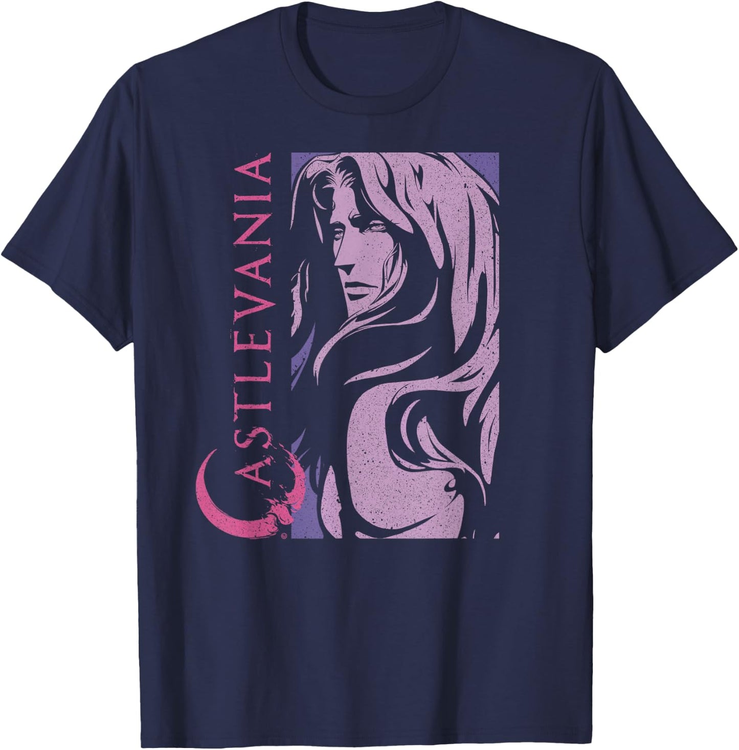 Castlevania Alucard Dark Portrait T-Shirt - T-Shirt | Navy