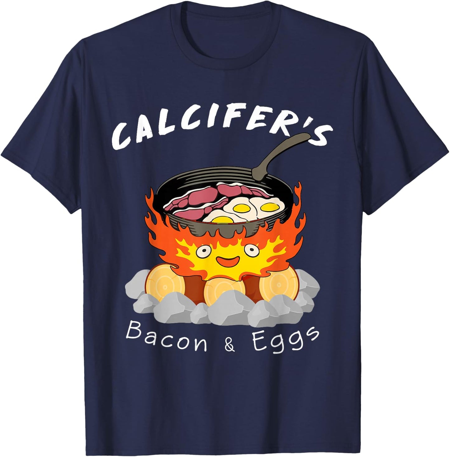 Food lover, Calcifer's bacon and egg Cook T-Shirt - T-Shirt | Navy
