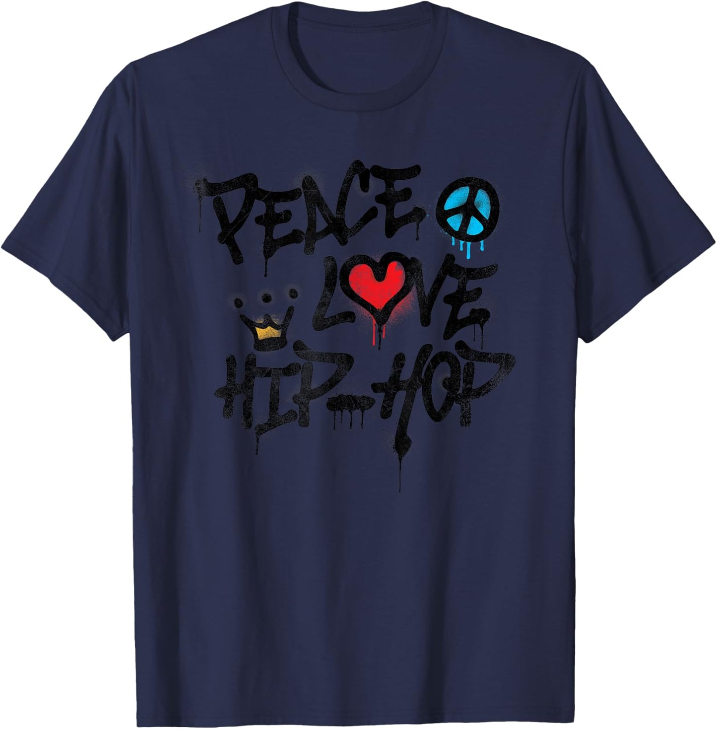 Peace Love Hip Hop Dancing T-Shirt - T-Shirt | Navy
