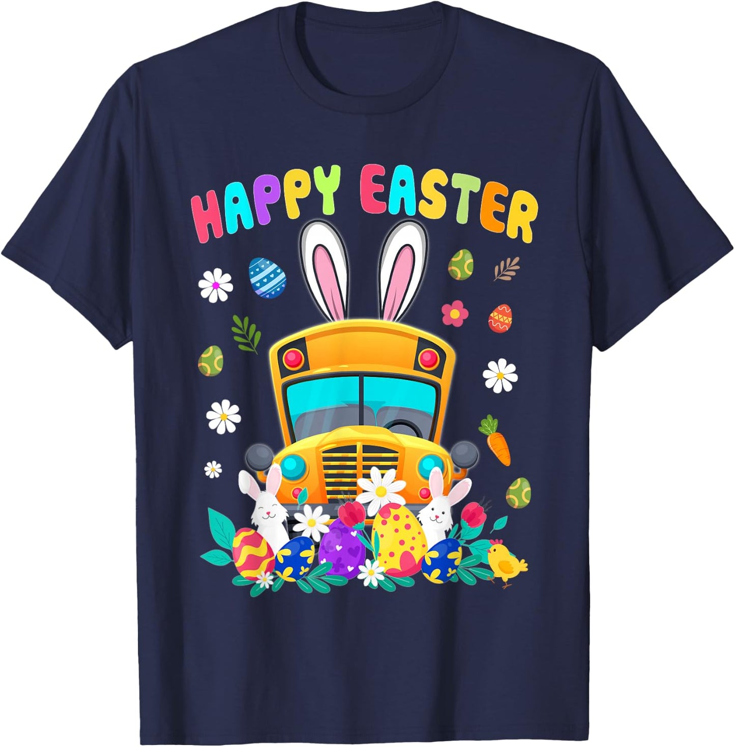School Bus Driver Happy Easter T-Shirt - T-Shirt | Navy