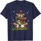 Goat Christmas Pajama Shirt Xmas Goats Tree Lights Santa Hat T-Shirt - T-Shirt | Navy