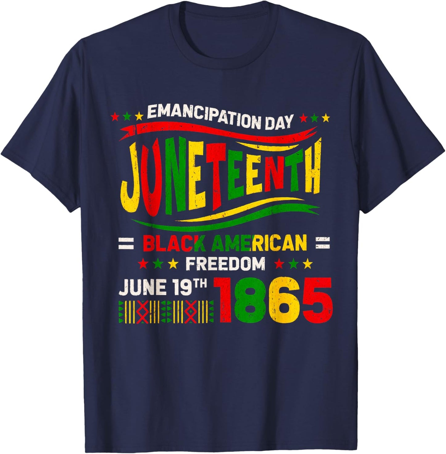 Juneteenth Celebrating Black Freedom 1865 Women Kids T-Shirt - T-Shirt | Navy