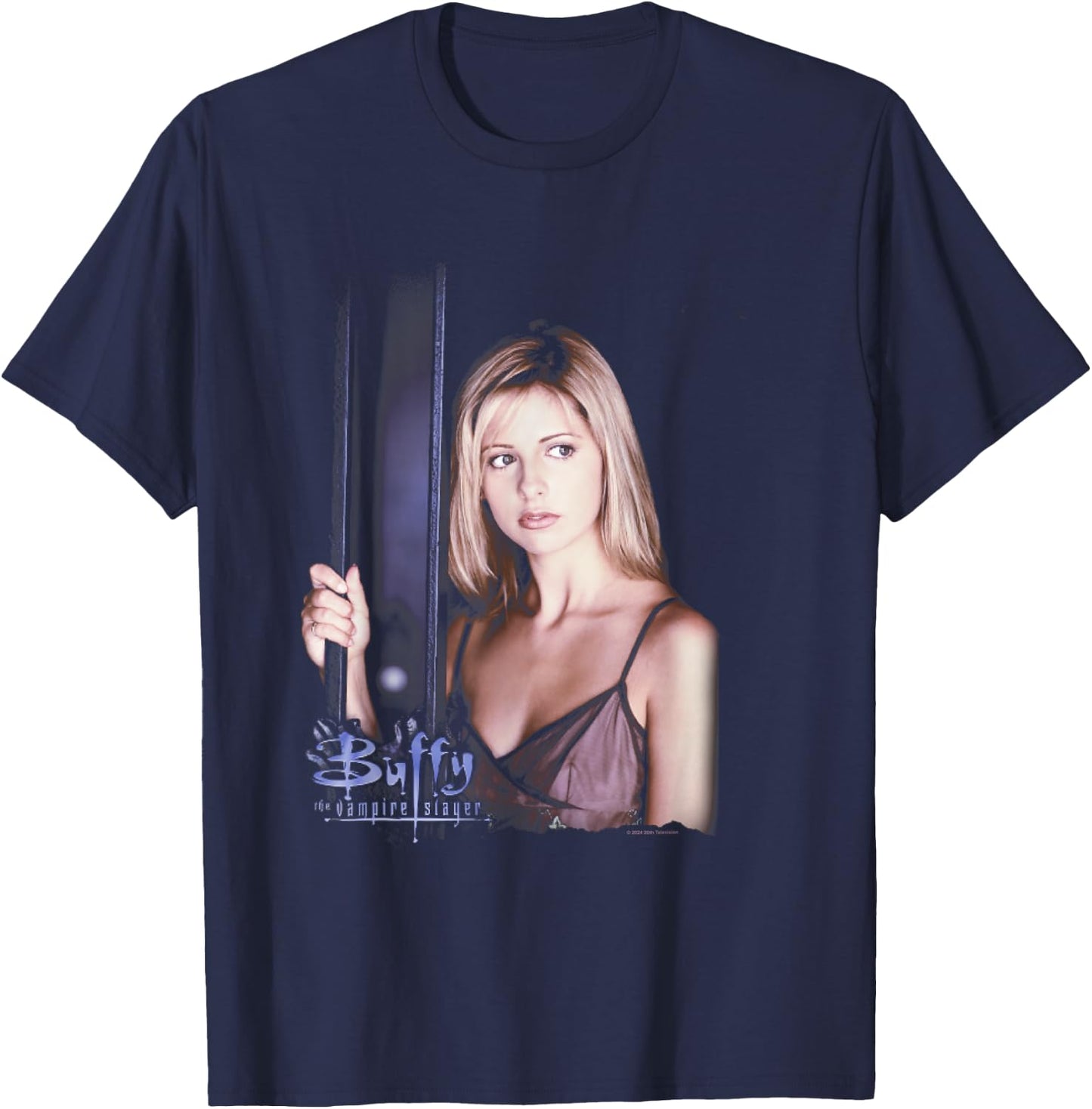 Buffy The Vampire Slayer Buffy Summers Chosen One , Black, S T-Shirt - T-Shirt | Navy