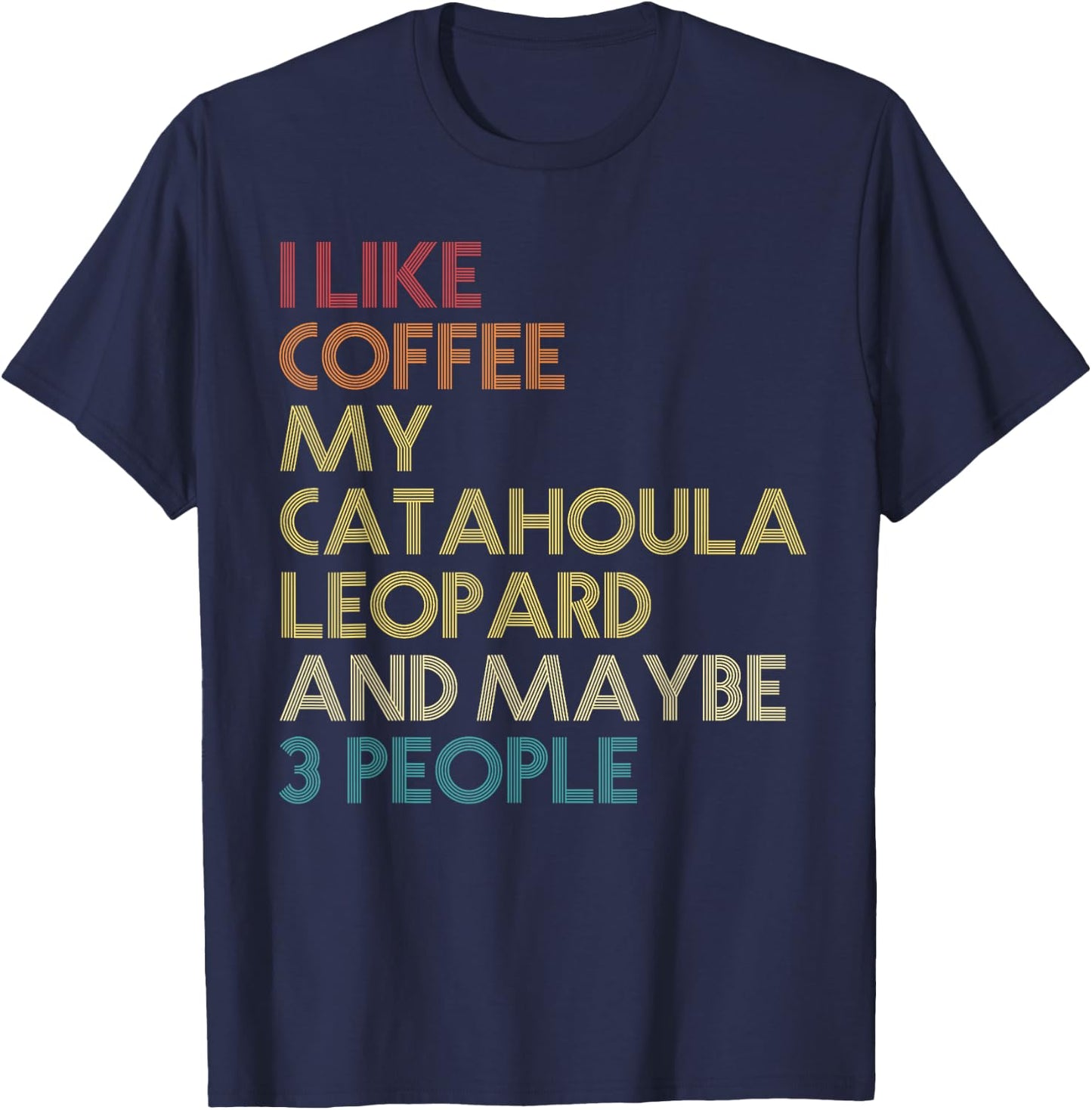 Catahoula Leopard Dog Owner Coffee Lovers Vintage Retro T-Shirt - T-Shirt | Navy