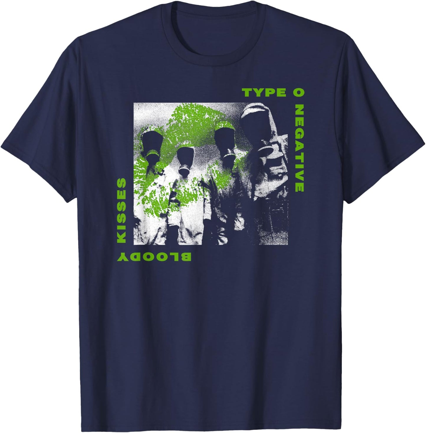 Type O Negative Hazmat Kisses , Black, S T-Shirt - T-Shirt | Navy