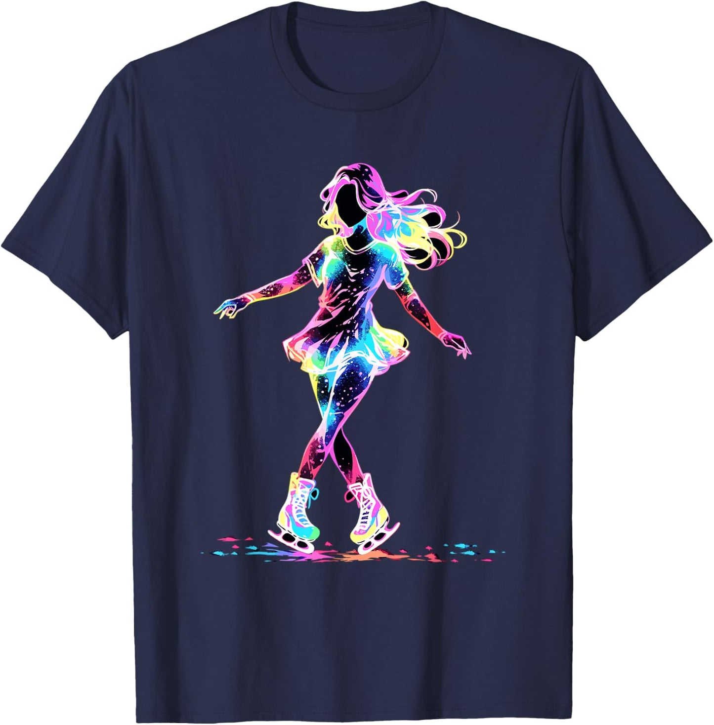 Cute Figure Skating Figure Skating for Girls , black T-Shirt - T-Shirt | Navy