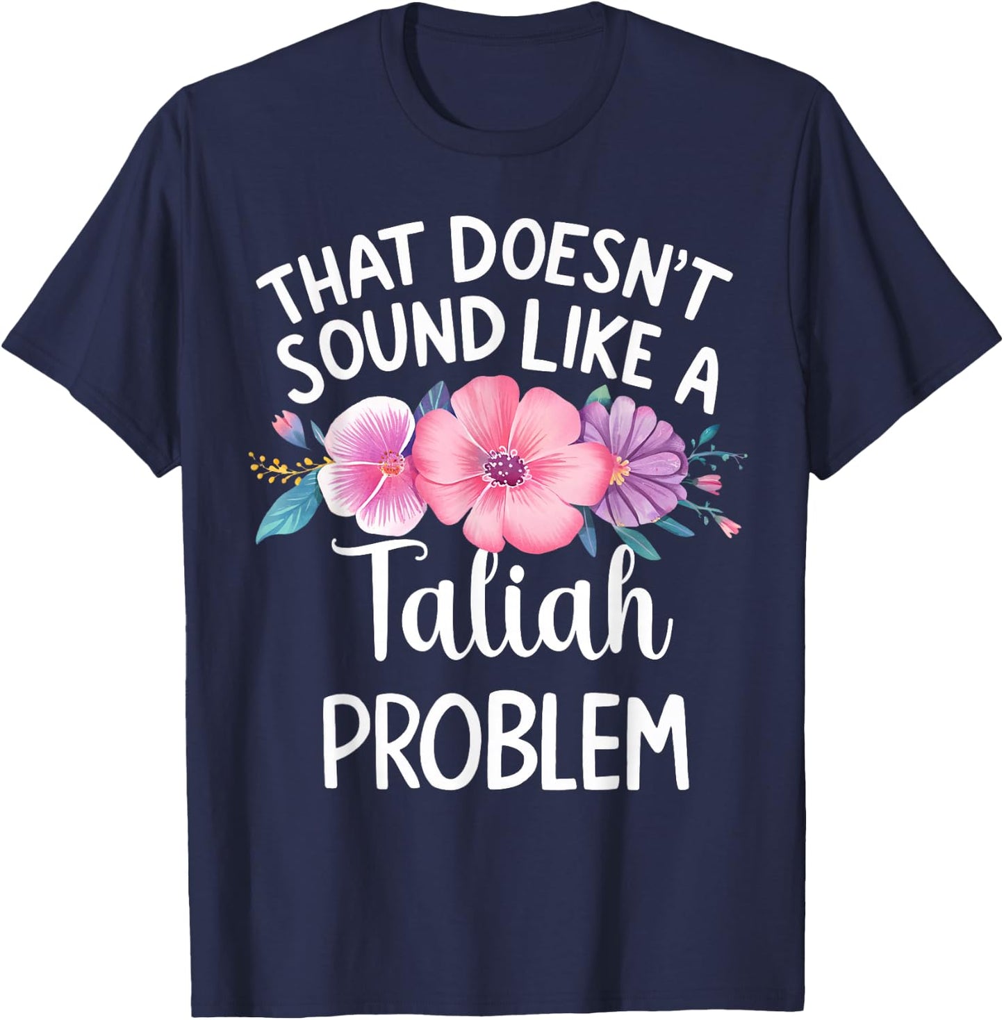 TALIAH Personalized Cute Flower Girls TALIAH Name T-Shirt - T-Shirt | Navy