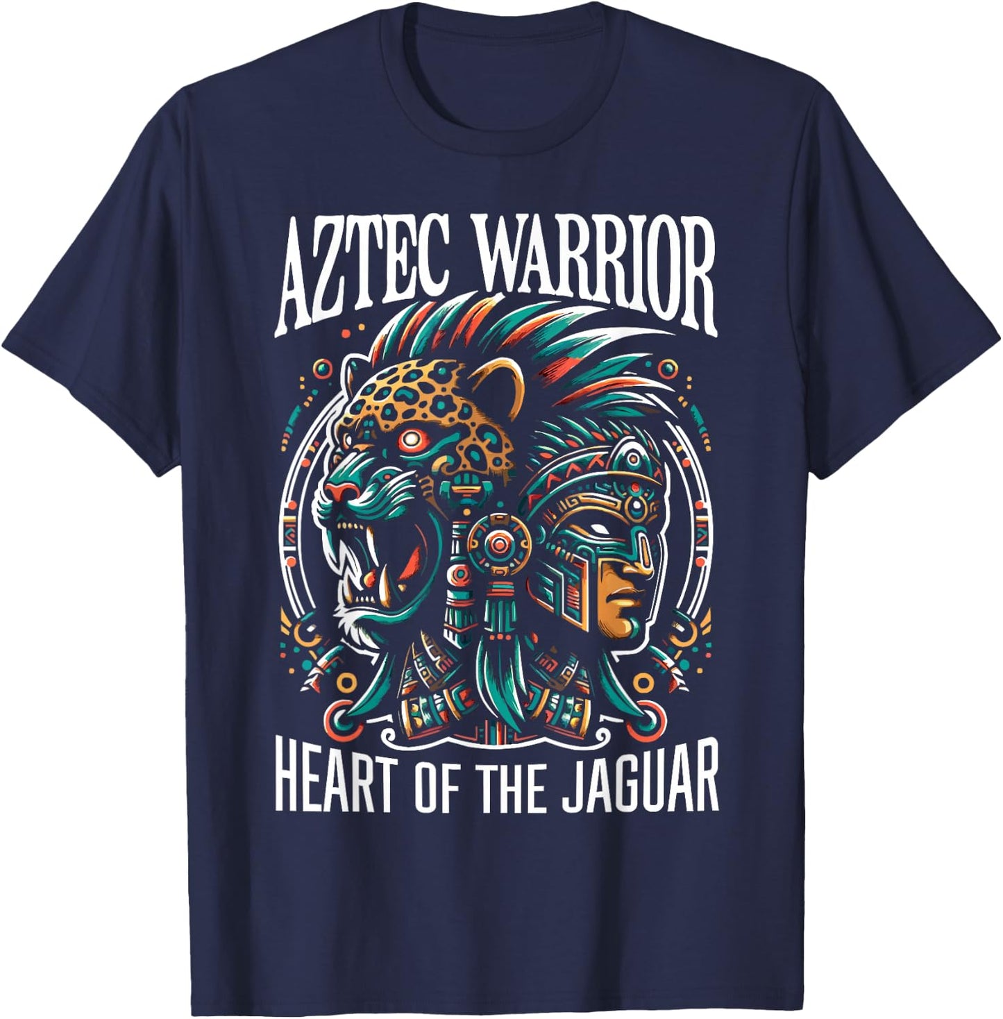 Aztec Jaguar Warrior Aztec Culture Mayan Indigenous T-Shirt - T-Shirt | Navy