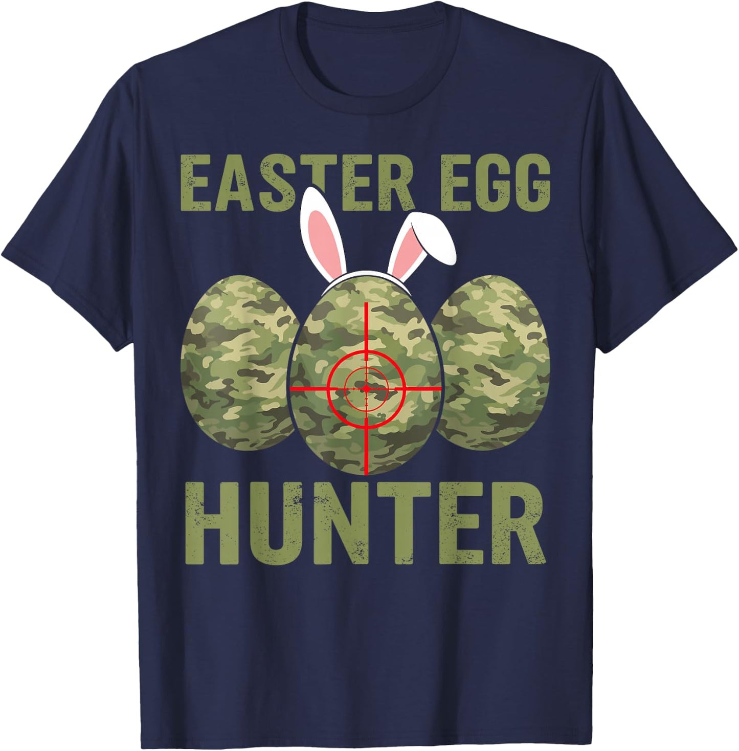 Easter Egg Hunter Camo Hunting Boys Girls Kids Toddler Funny T-Shirt - T-Shirt | Navy