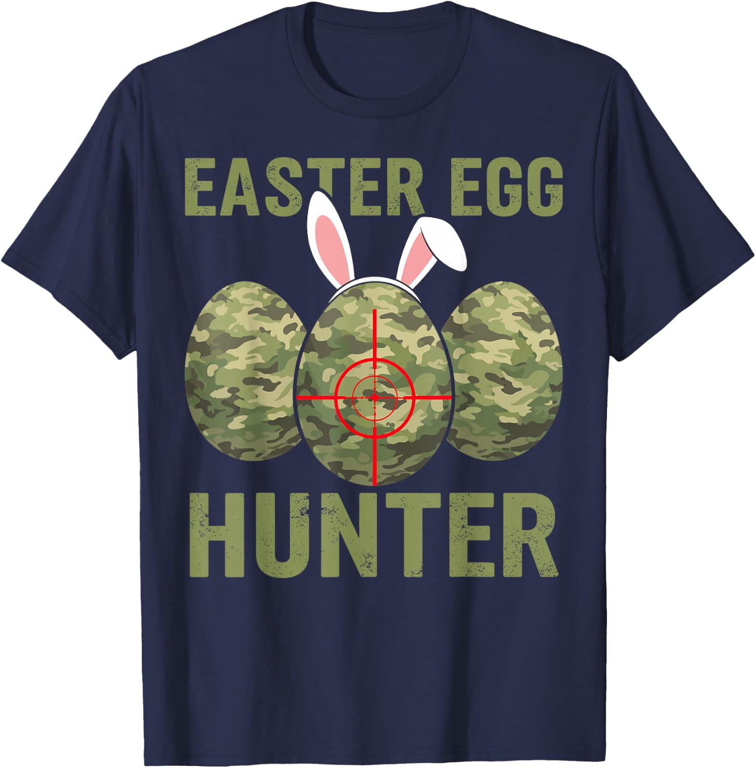Easter Egg Hunter Camo Hunting Boys Girls Kids Toddler Funny T-Shirt - T-Shirt | Navy