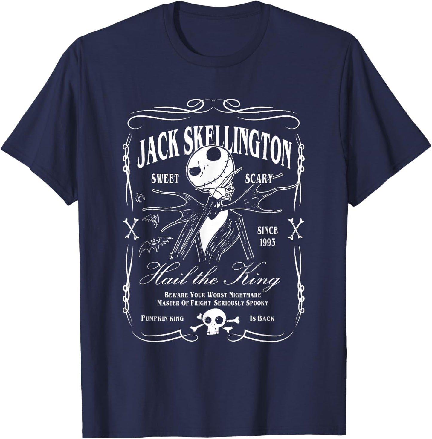 Nightmare Before Christmas Jack Skellington Label T-Shirt - T-Shirt | Navy