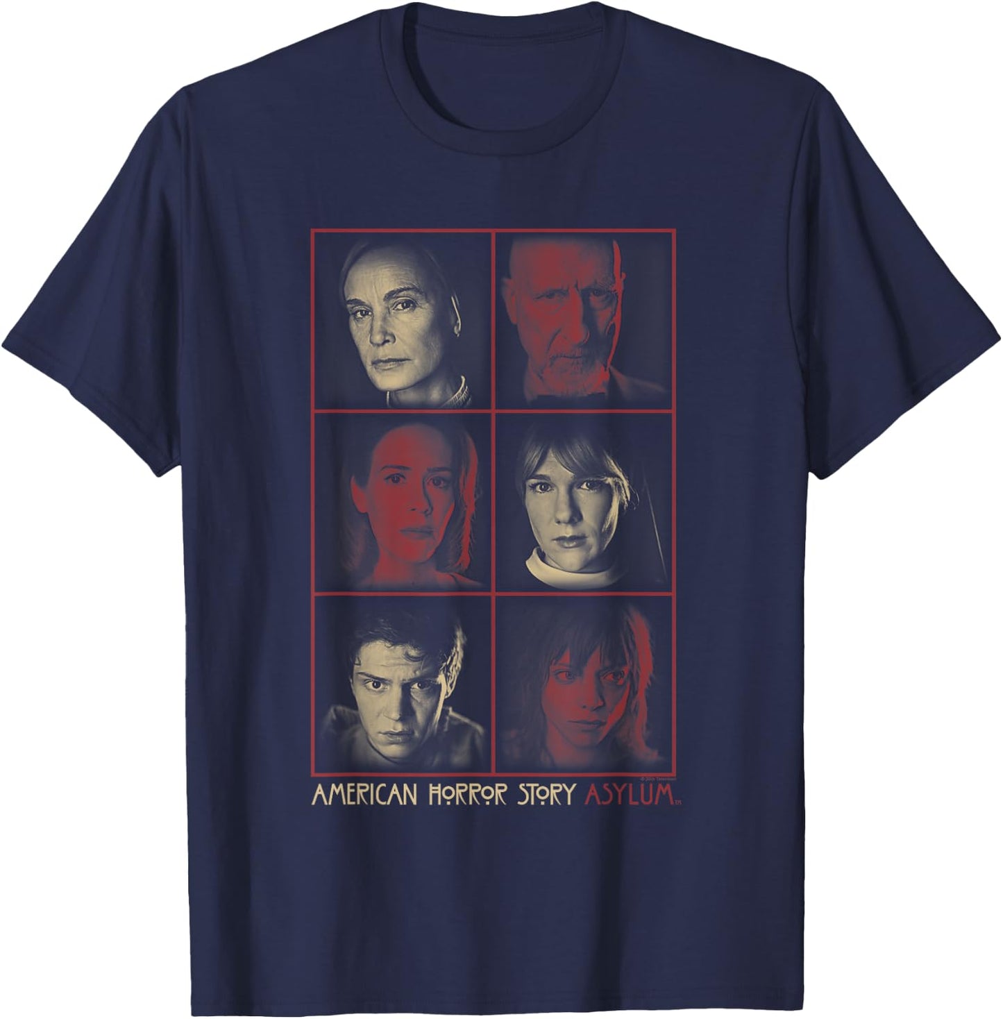 American Horror Story Asylum Zeichenrahmen T-Shirt - T-Shirt | Navy