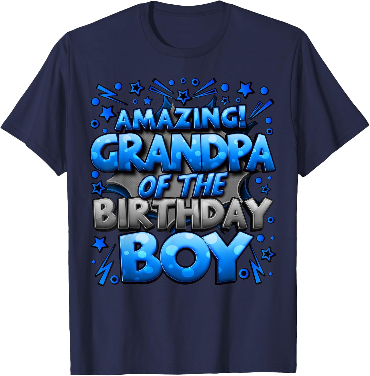 Grandpa of the Birthday Boy Matching Family Grandpa T-Shirt - T-Shirt | Navy