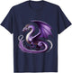 Flying Mythical Creature Cool Dragon Flame-Spewing Dragon T-Shirt - T-Shirt | Navy