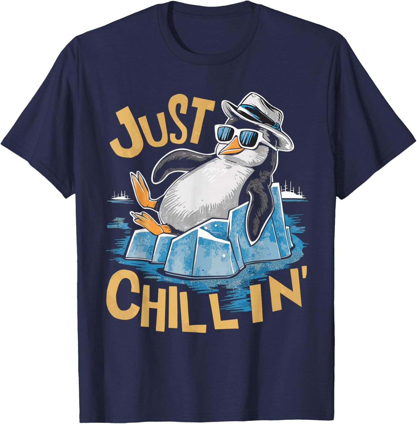 Just Chillin Penguin T-Shirt - T-Shirt | Navy